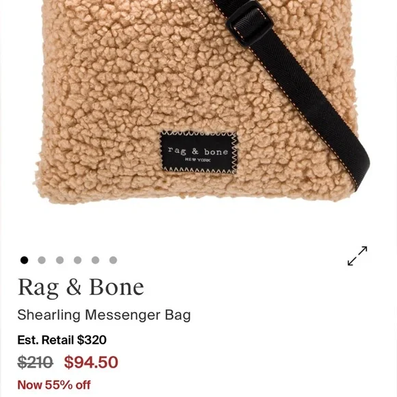 Rag & Bone Addison Fleece crossbody bag black - Picture 6 of 6